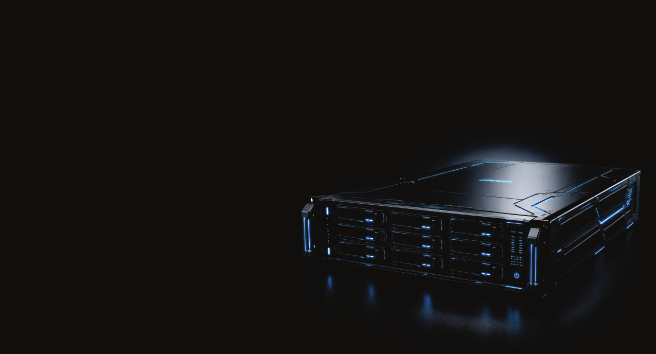 Datacenter Vortex com Racks e Iluminação Azul